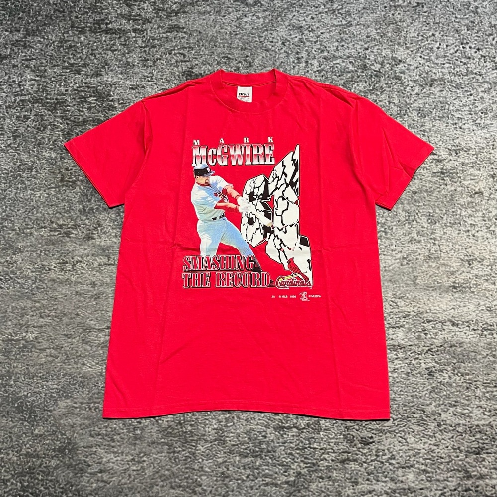 Vintage St Louis Cardinals Mark McGwire T Shirt Mens‎ Large Red 90s MLB Anvil